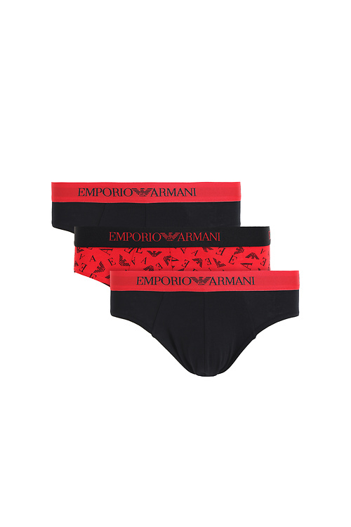 Хлопковые трусы (Сет 3 шт.) Emporio Armani Трусы Красный на BABOCHKA.RU